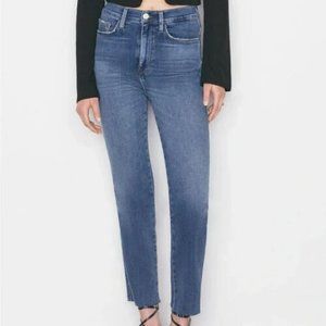 Frame Le Sylvie Crop High-Rise Straight Fit Jeans Size 27
